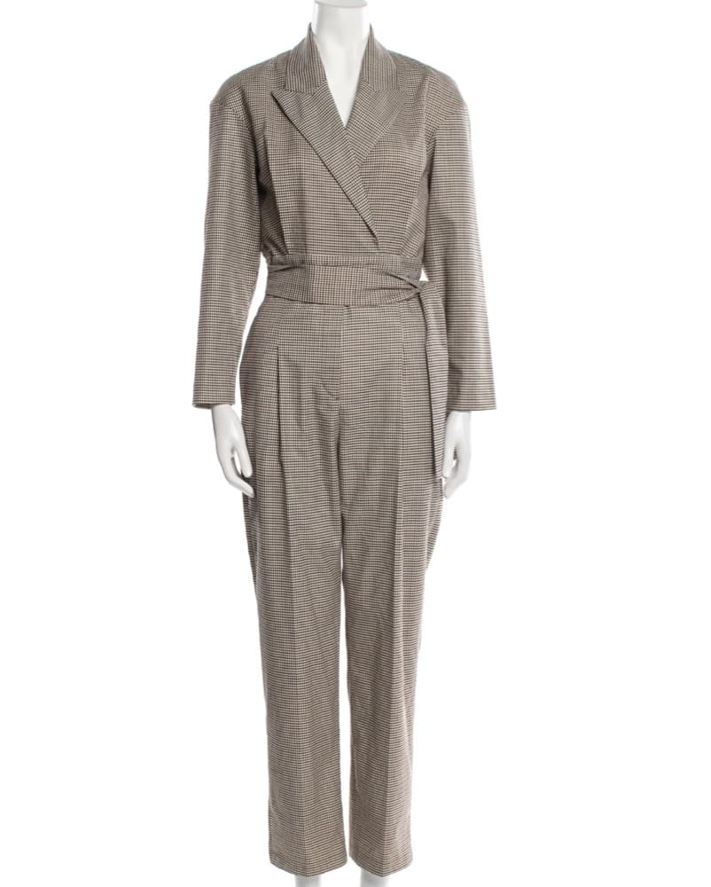 Checkered Wrap Jumpsuit - Image 1