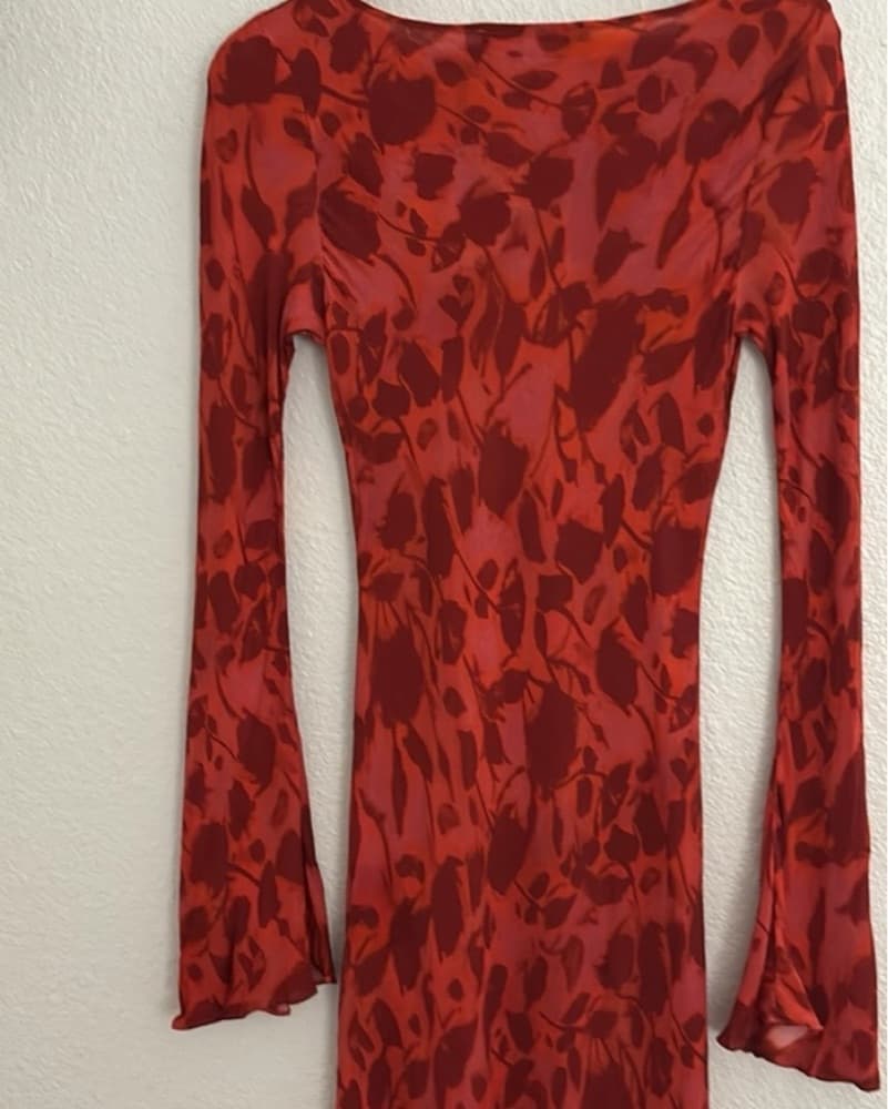 Realistation Par Vibrant Red Floral Dres - Image 5