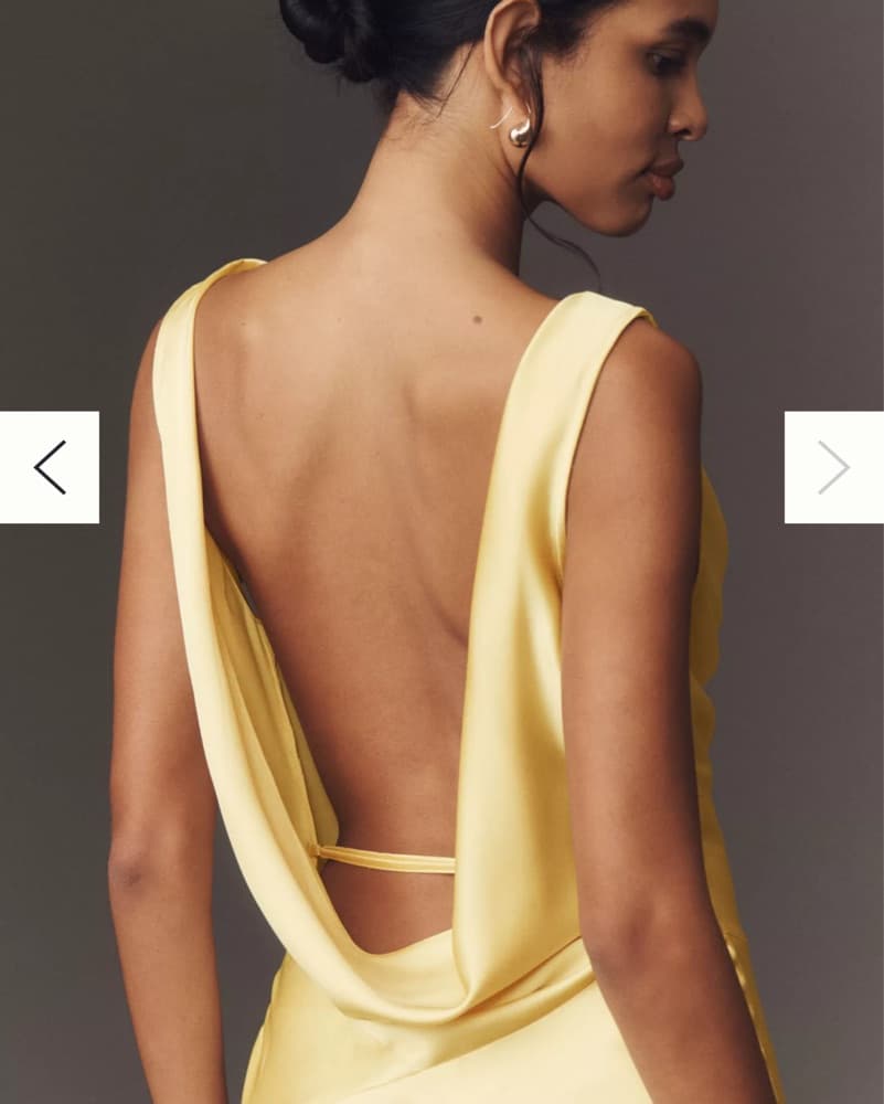 Yellow Cowl Neck Gown - Image 3