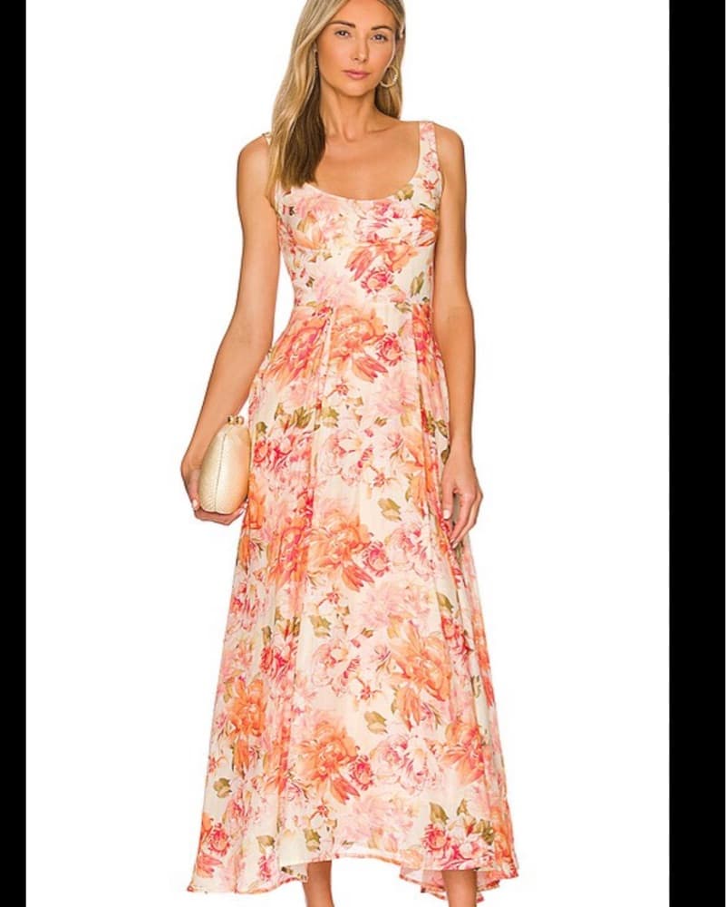 Vibrant Floral Midi Dress - Image 1