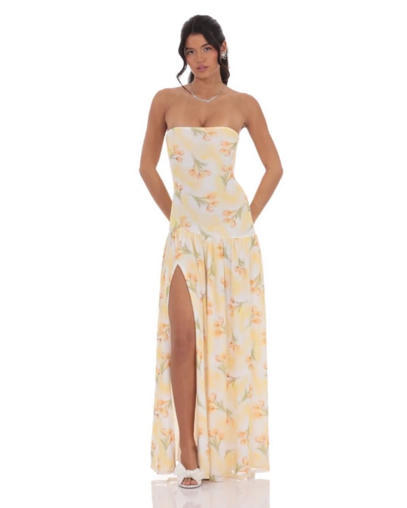 Strapless Drop Waist Maxi Dress - Image 1