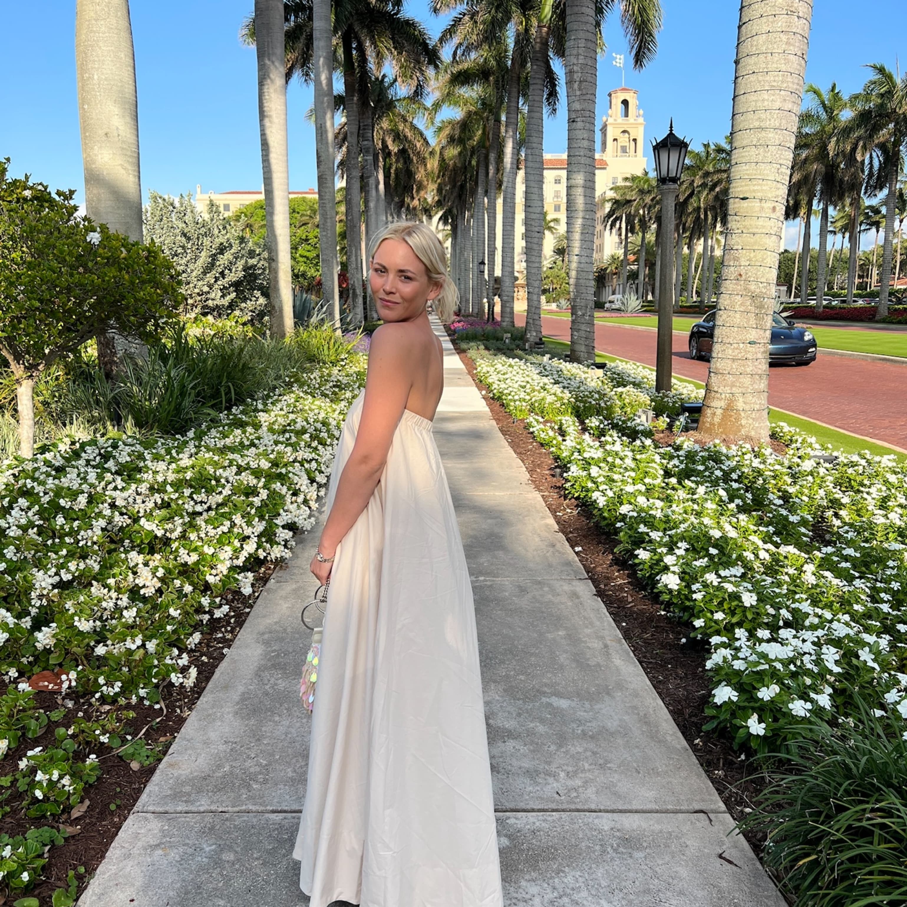 Nude Strapless Maxi Dress - Image 6