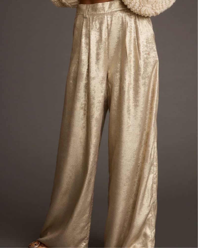 12th Tribe Gold Shimmer Trousers - Image 1