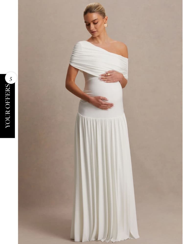 Elegant Drop Waist Maternity Maxi Dress  - Image 5