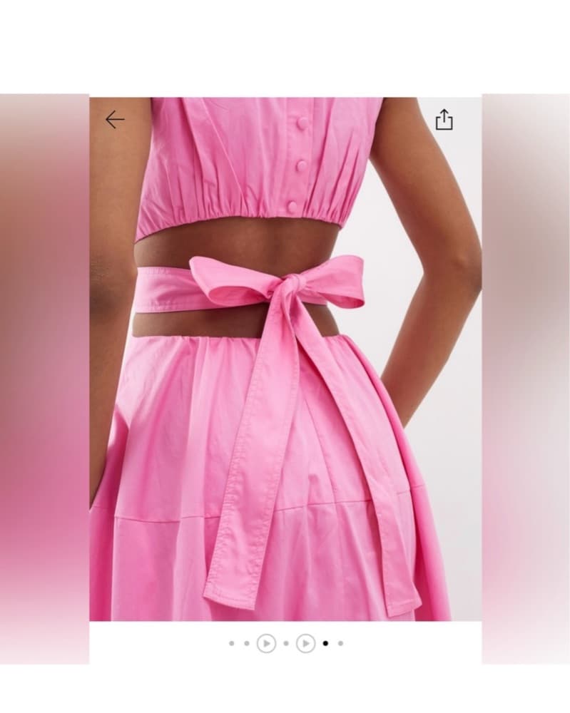 Aje Pink Midi Dress with Bow Waist - Image 4