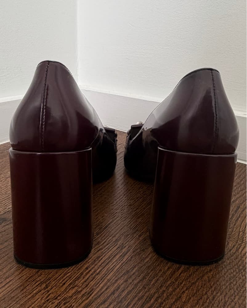 Prada Burgundy Heels - Image 6