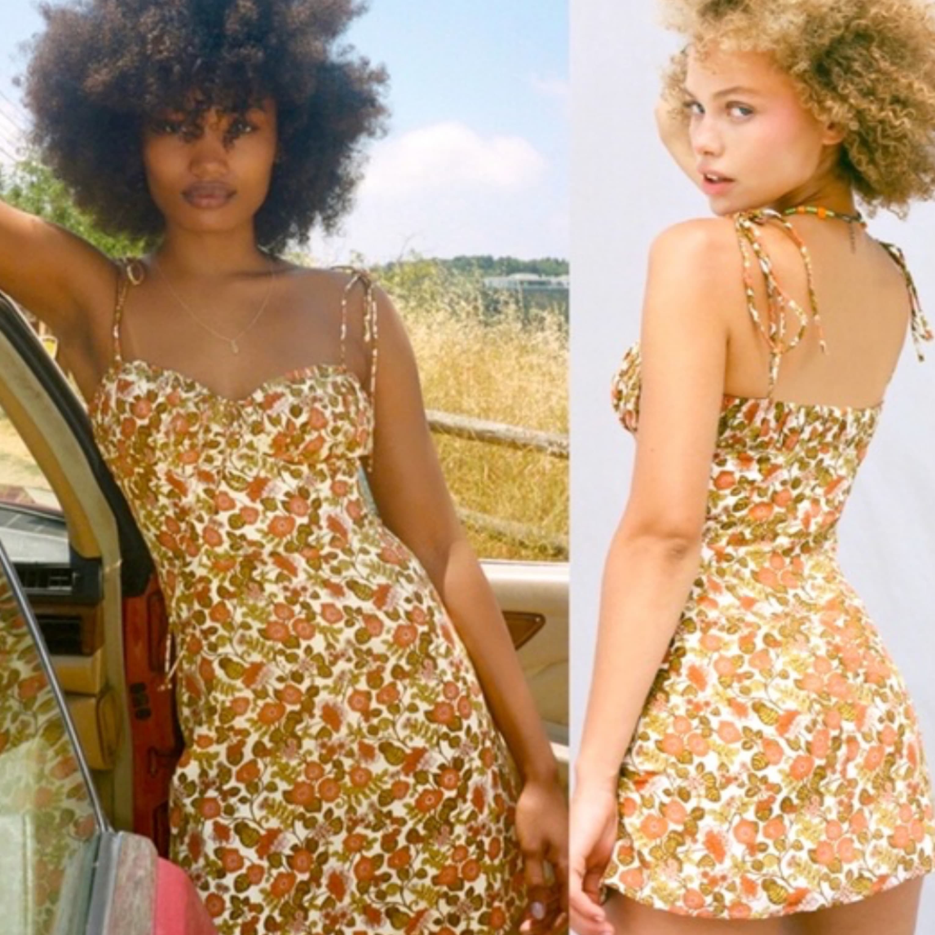 The Devon- 70’s Floral Mini Dress - Image 2
