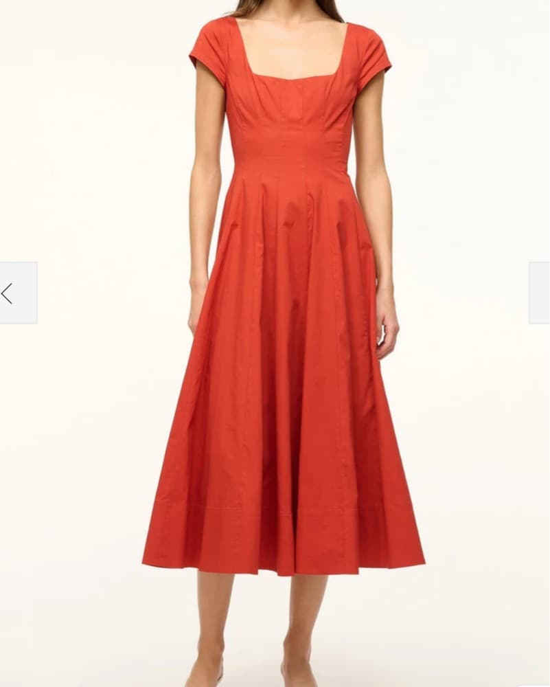 Staud Short Sleeve Wells Dress - Image 1