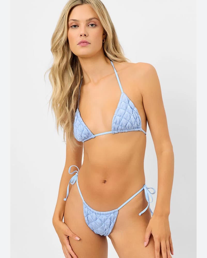 Hat And Matching Blue Quilted Bikini  - Image 2