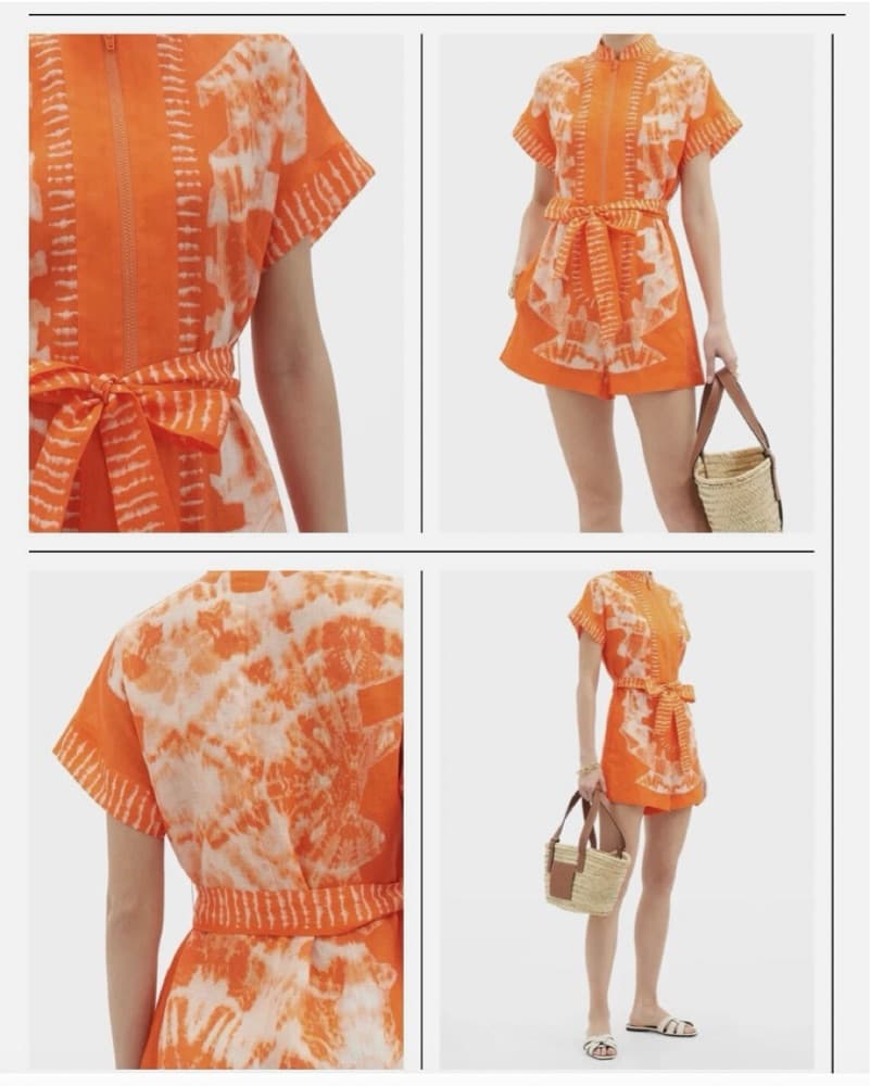 Zimmermann Orange Tie-Dye Romper - Image 3
