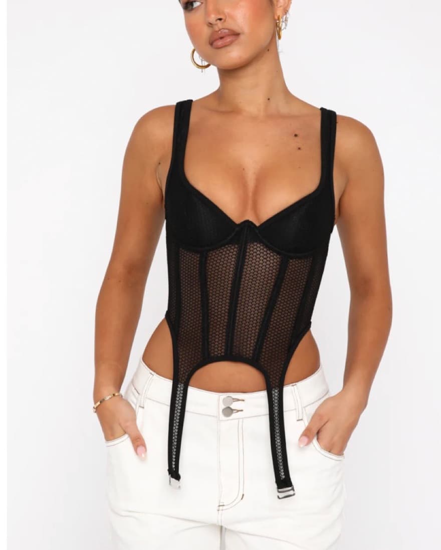 White Fox  Black Bustier - Image 2