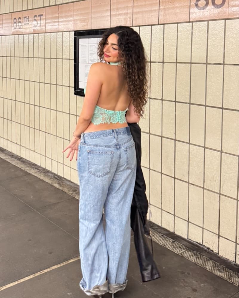 Retrofete Mint Lace Halter Crop Top - Image 6