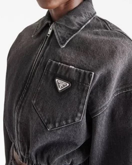 Prada Cropped Denim Jacket  - Image 3