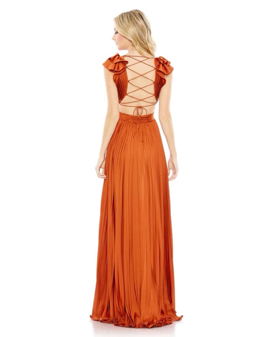 Mac Duggal Ieena Pleated Lace-Up Gown - Image 2