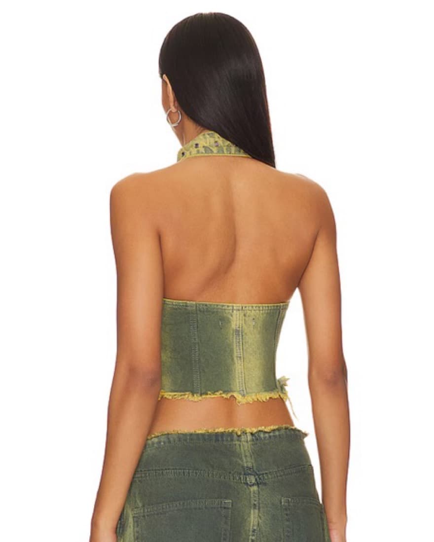 Denim Zip Up Halter  - Image 2