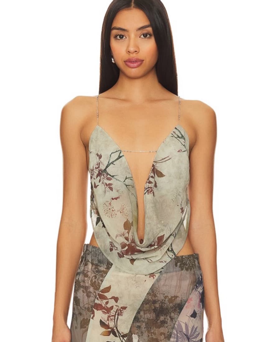 Jaded London Super Cowl Neck Top - Multi - Image 1