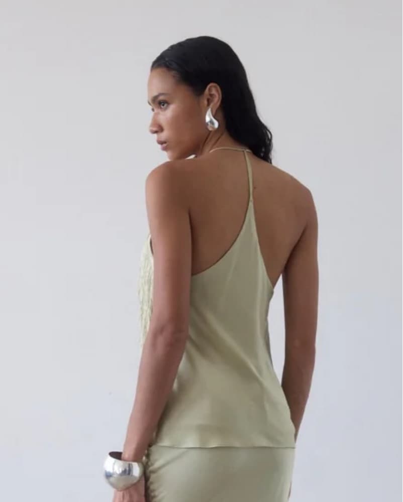 De La Vali Sirocco Fringe Silk Satin Top - Image 2
