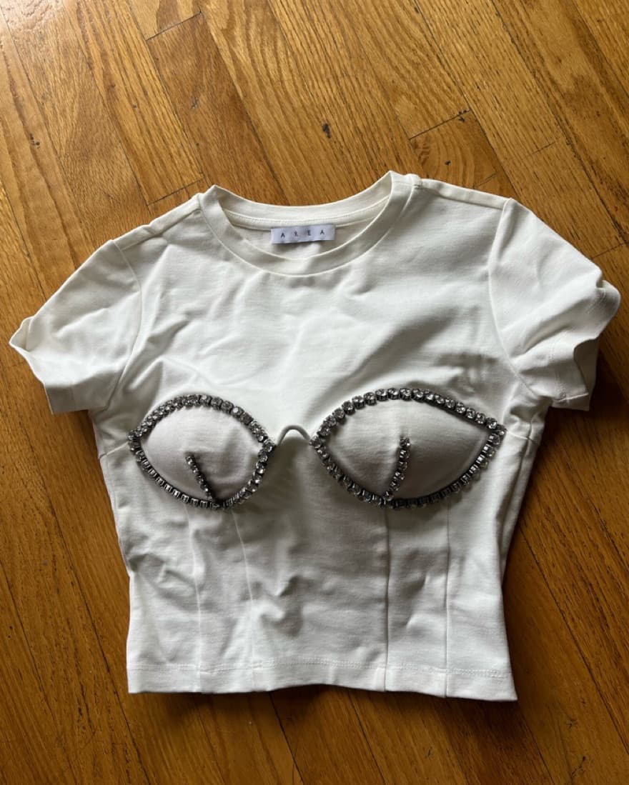 Area Crystal Bustier Cropped Tshirt  - Image 6