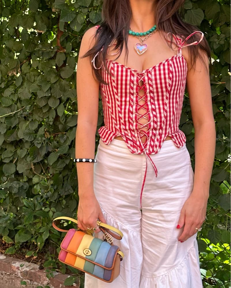 Vibrant Gingham Crop Top  - Image 4