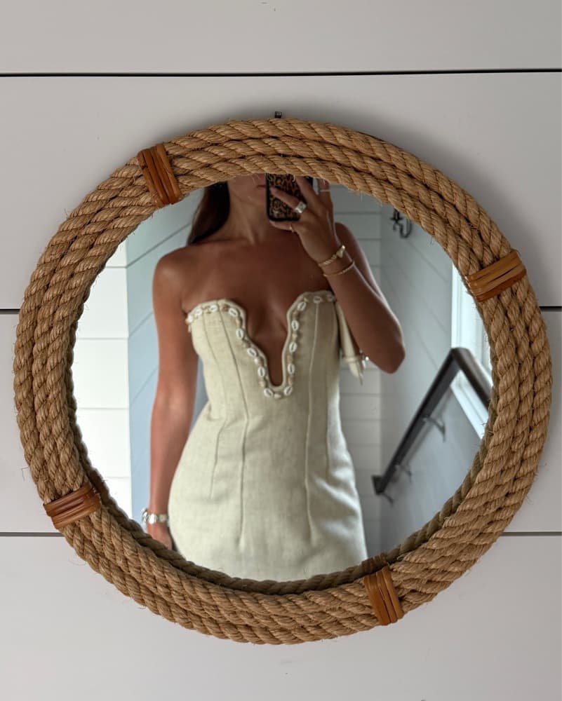 Strapless Linen Dress w/ Seashell Detail - Image 3