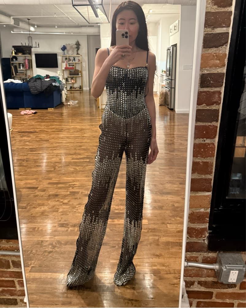 Retrofete Sheer Black Crystal Jumpsuit 0 - Image 5