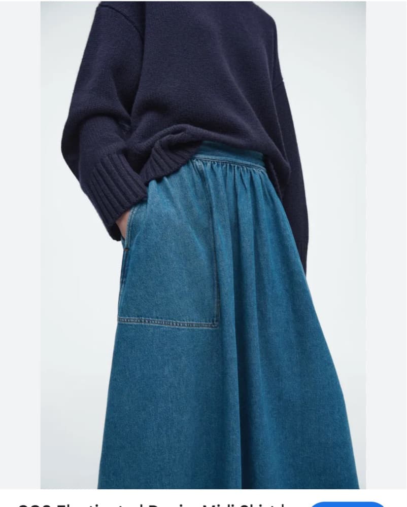COS elastic Denim Midi Skirt - Image 2