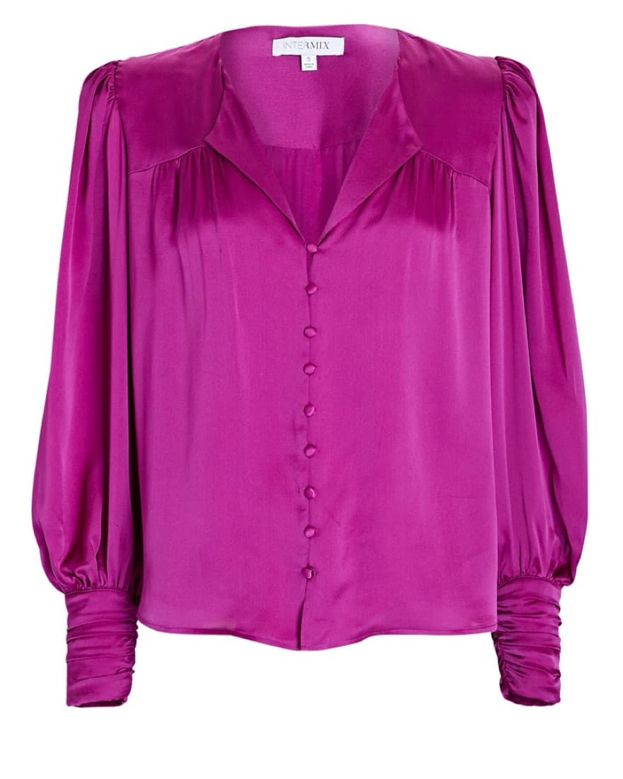 Intermix Vibrant Fuschia Silk Blouse - Image 4