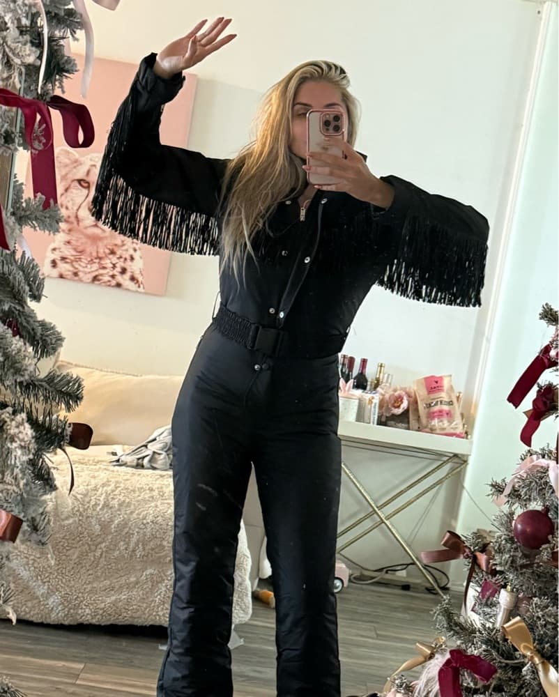 Black Cowgirl Fringe Ski Suit  - Image 5