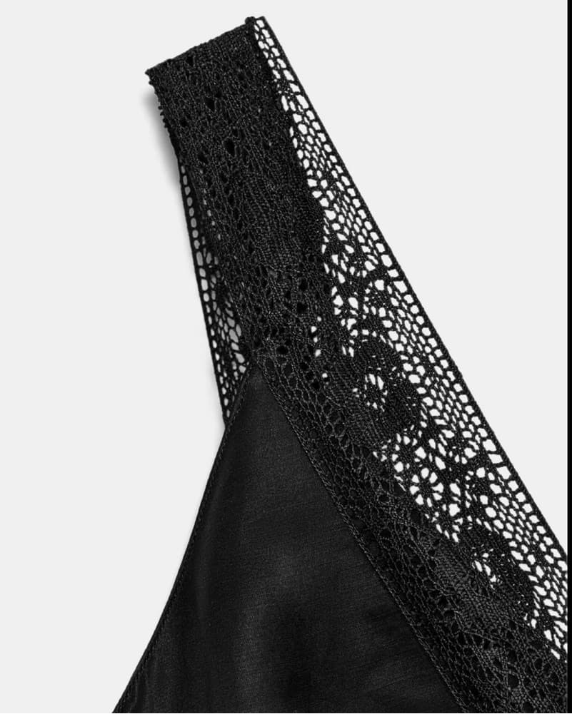 Elegant Lace-Trimmed Satin Maxi Dress - Image 4
