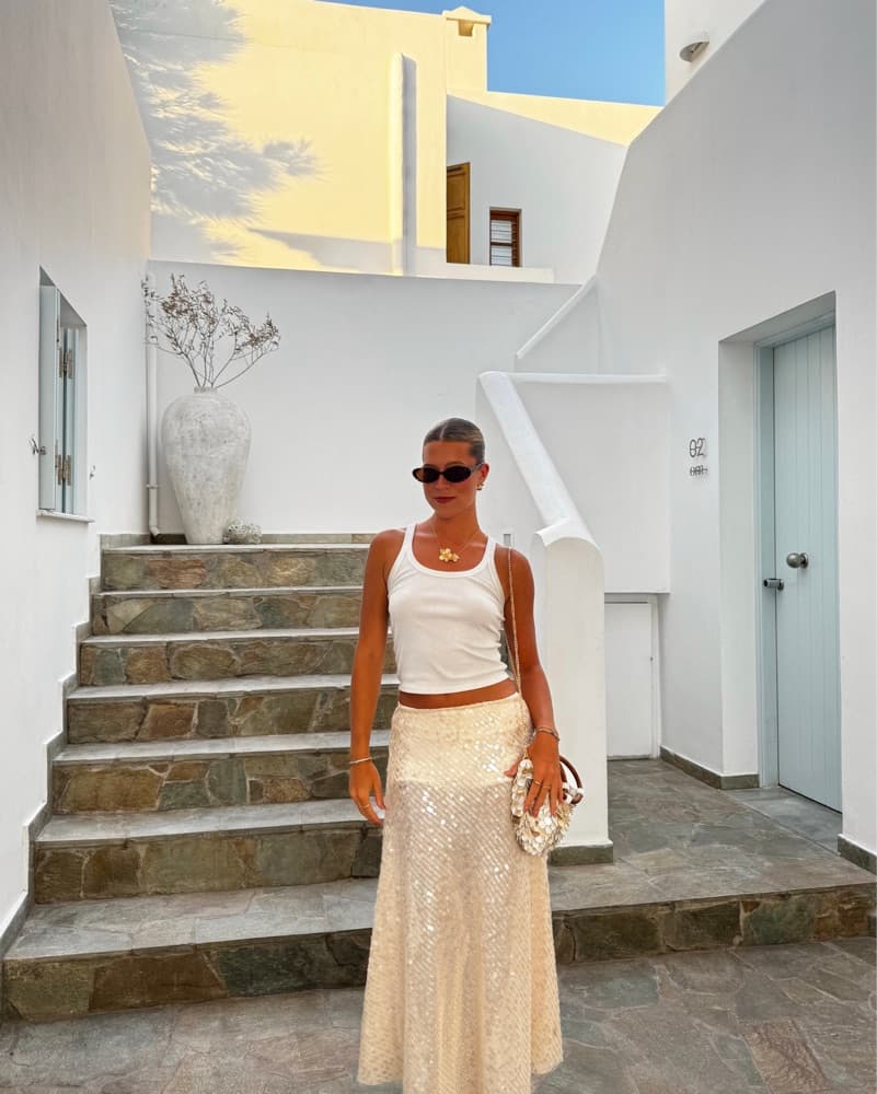 Zara Sheer Sequin Maxi Skirt - Image 1