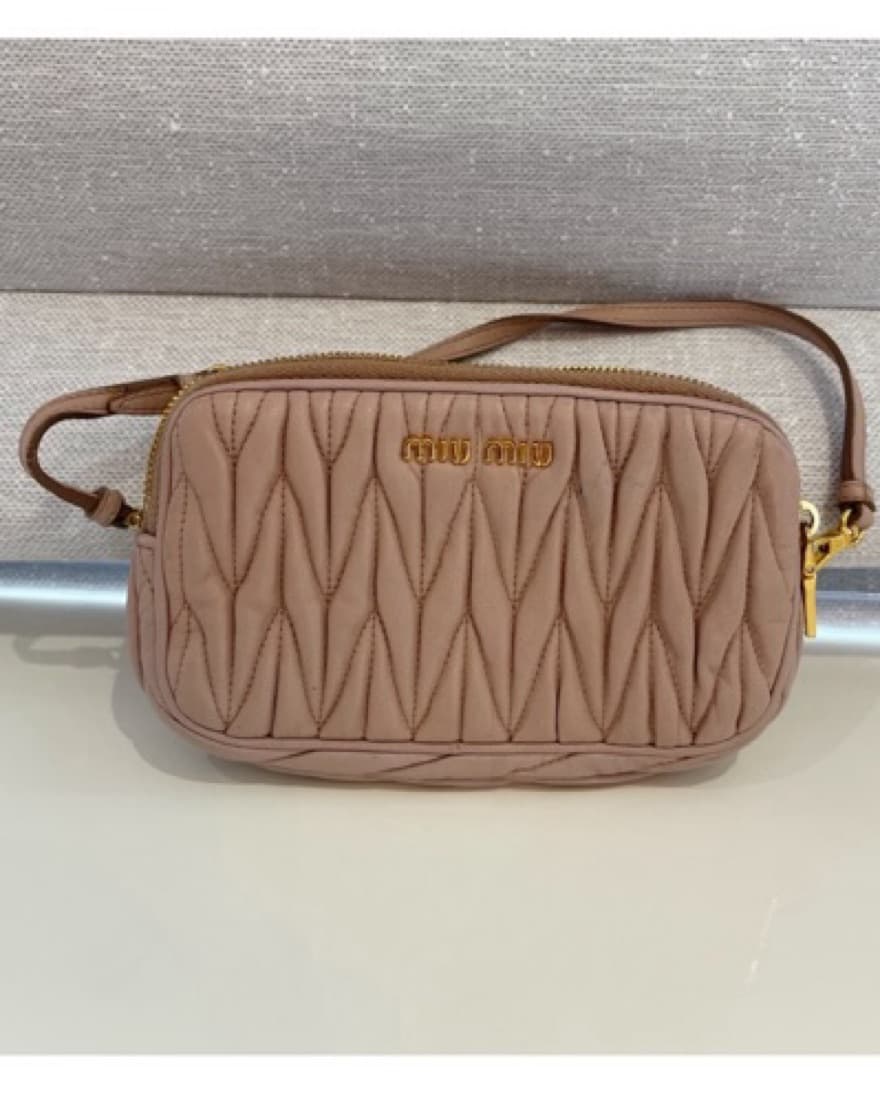 Mui Mui mini Clutch Bag Pink/ Nude - Image 4