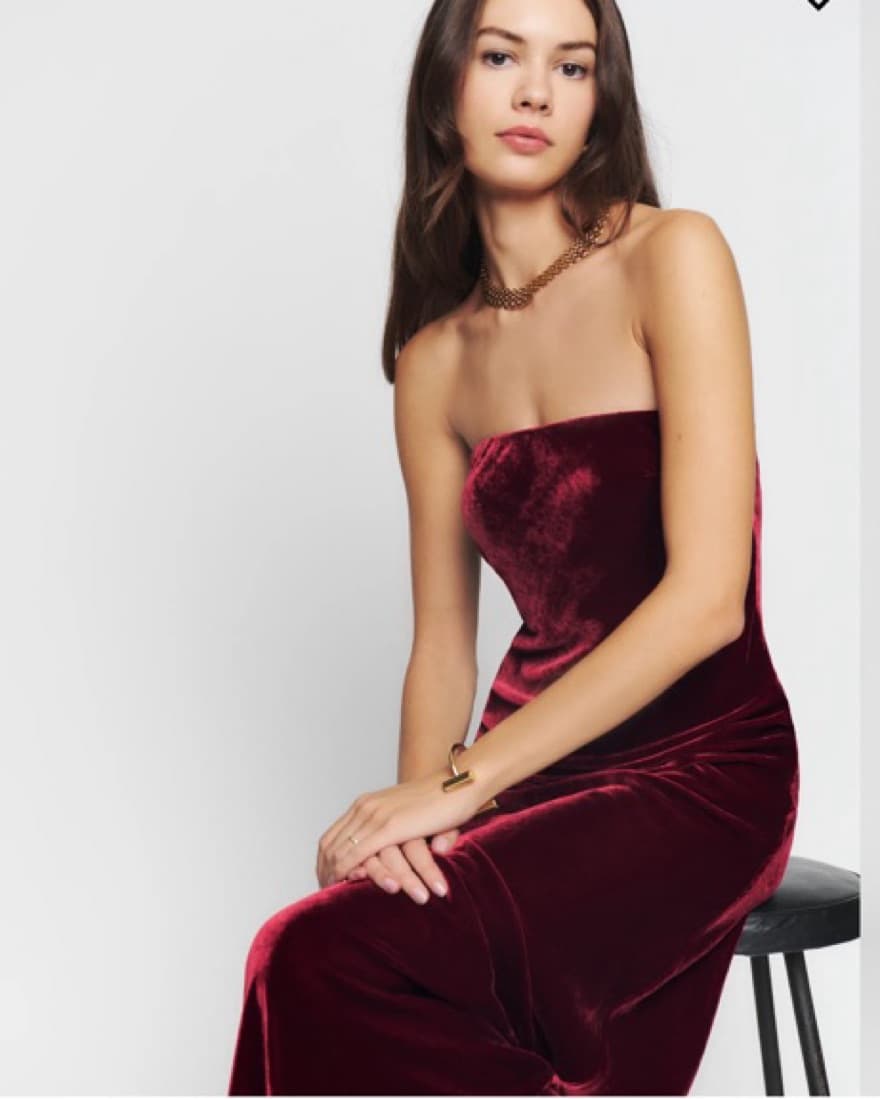 Reformation Petite Sylvania Velvet Dress - Image 3