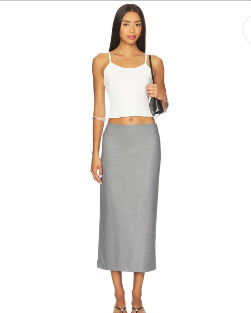 Enza Costa Grey Suiting Skirt Size 1 - Image 4