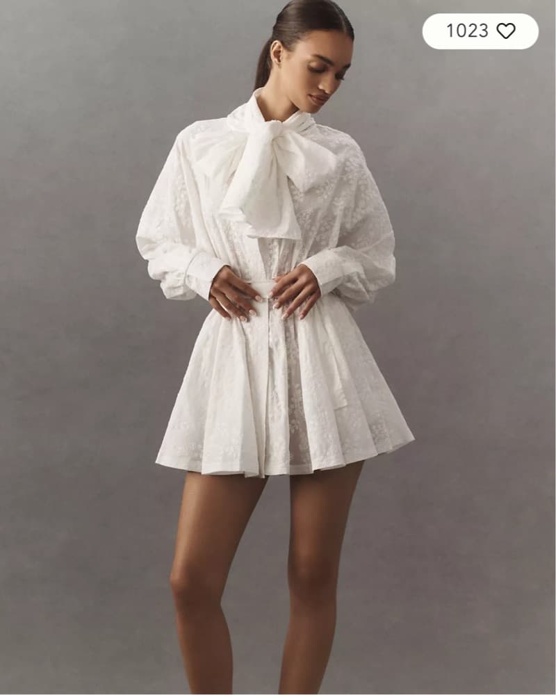 Norma Kamali Bow-Neck mini Shirt Dress - Image 3