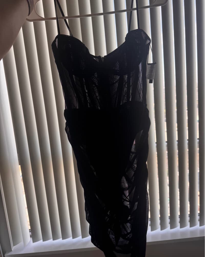 Model Behaivir Sheer Mini Dress  - Image 4