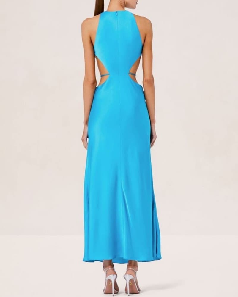 Alexis Blue Lune Satin Cut-out Maxi Dre' - Image 3