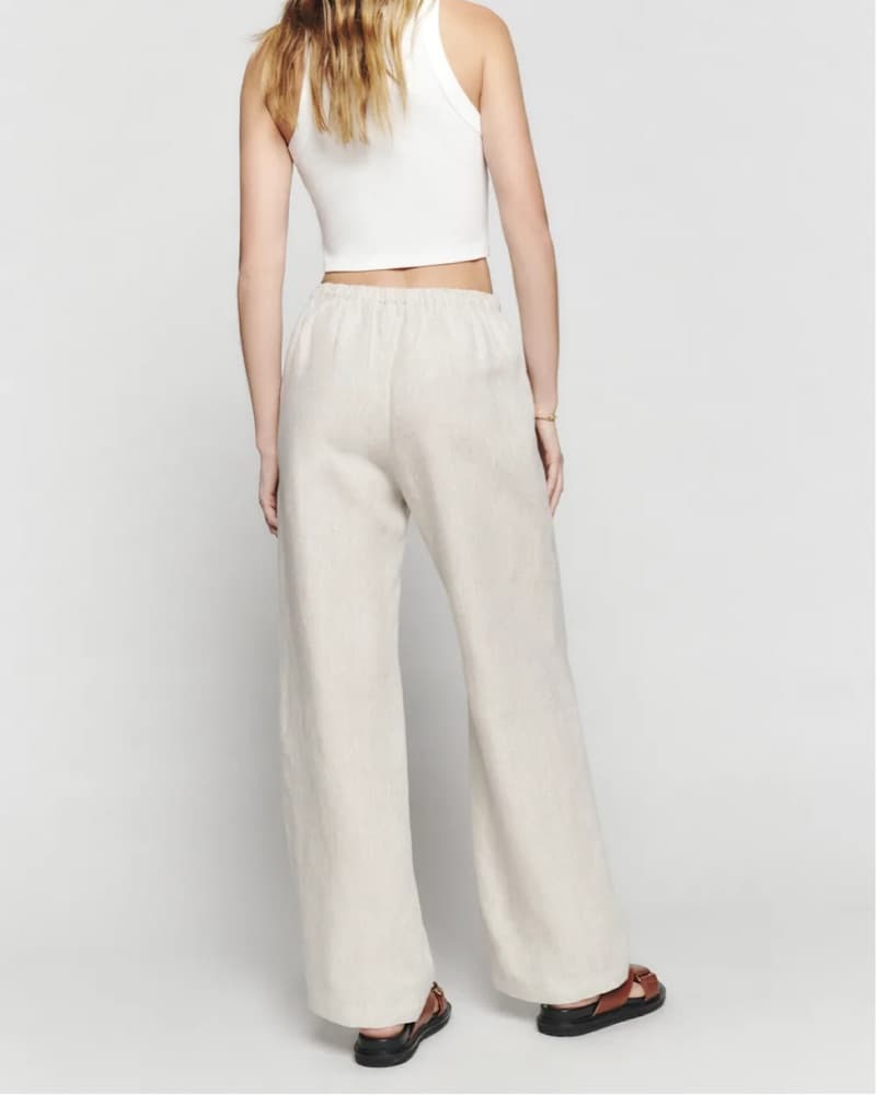 Reformation Beige Linen Pant - Image 5