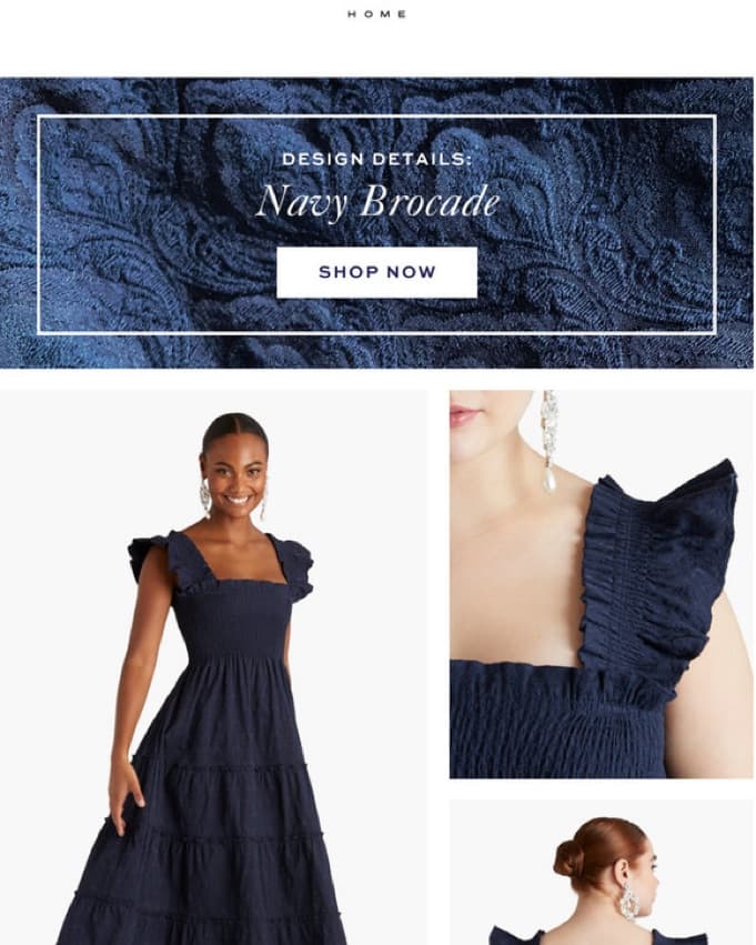 Hill House Home Navy Brocade Nap Dress - Image 2