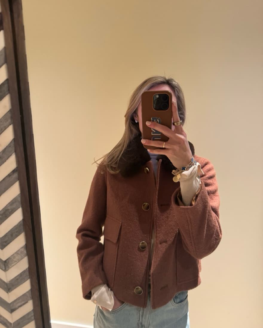Club Monaco Brown Fur Collar Jacket  - Image 5