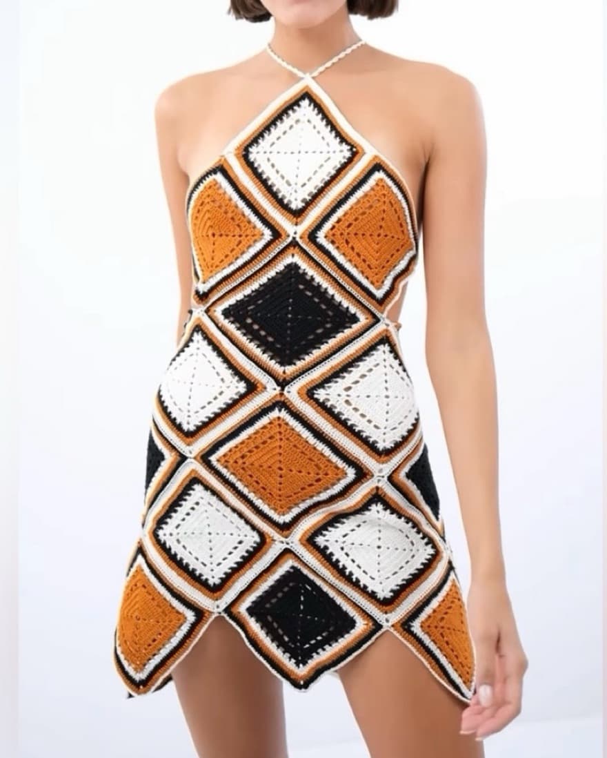 Hand-Crochet Mini Dress - Image 1