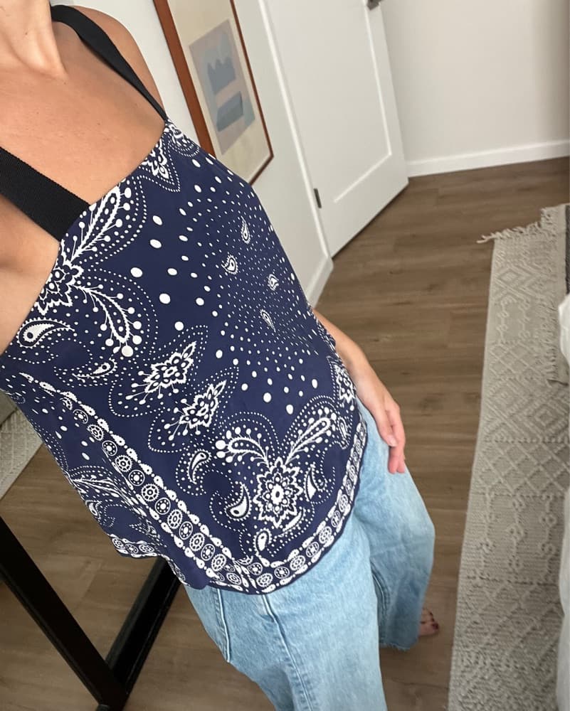 Sandro Bandana Print Crossback Cami - Image 3