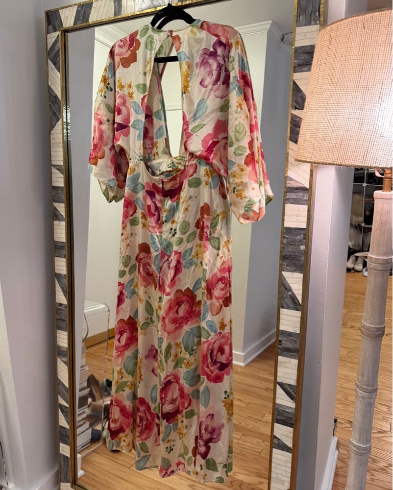 Gorgeous Floral Print Dress 100% Silk - Image 3