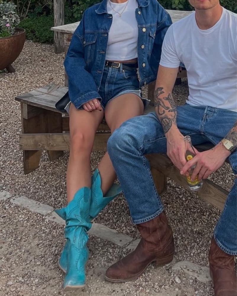 Turquoise Embroidered Cowgirl Boots - Image 3