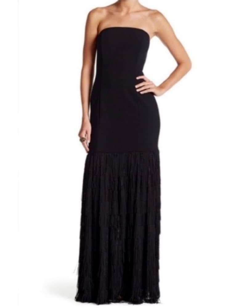 Cult Gaia Anisa Dupe Black Fringe Gown - Image 3