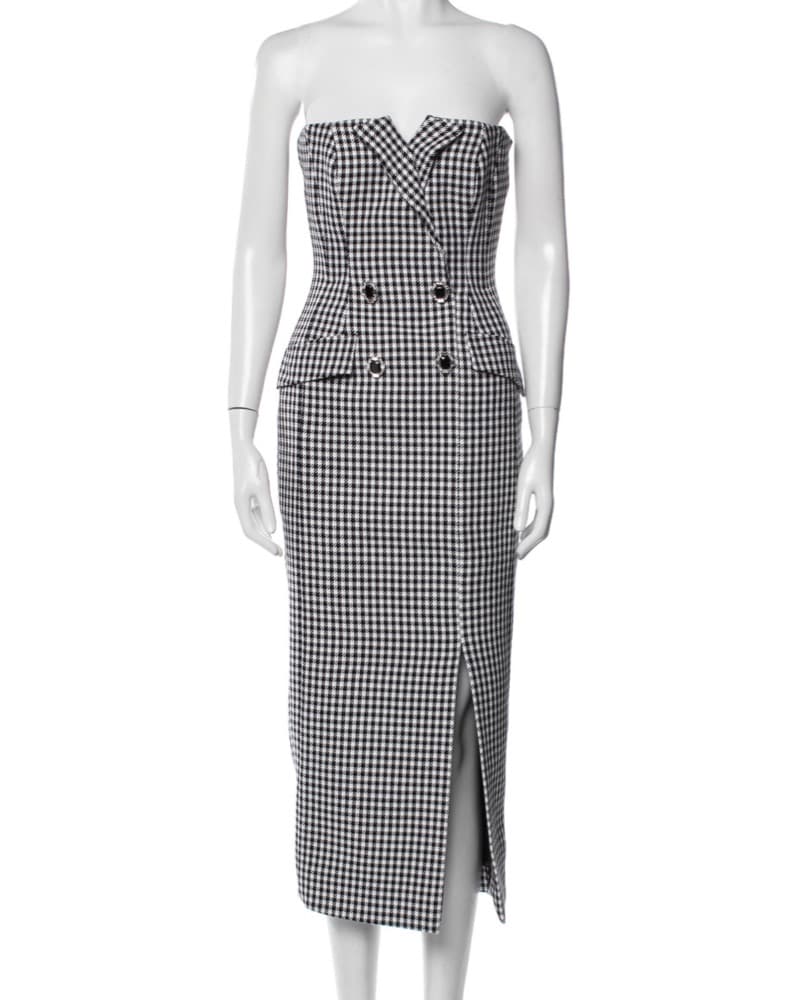 David Koma Houndstooth Midi Dress - Image 1