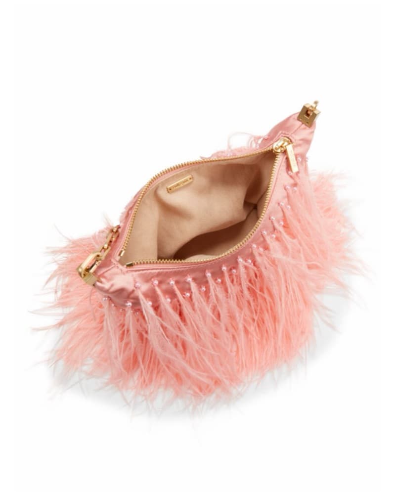 $528 Cult Gaia Pink Feather Shoulder Bag - Image 3