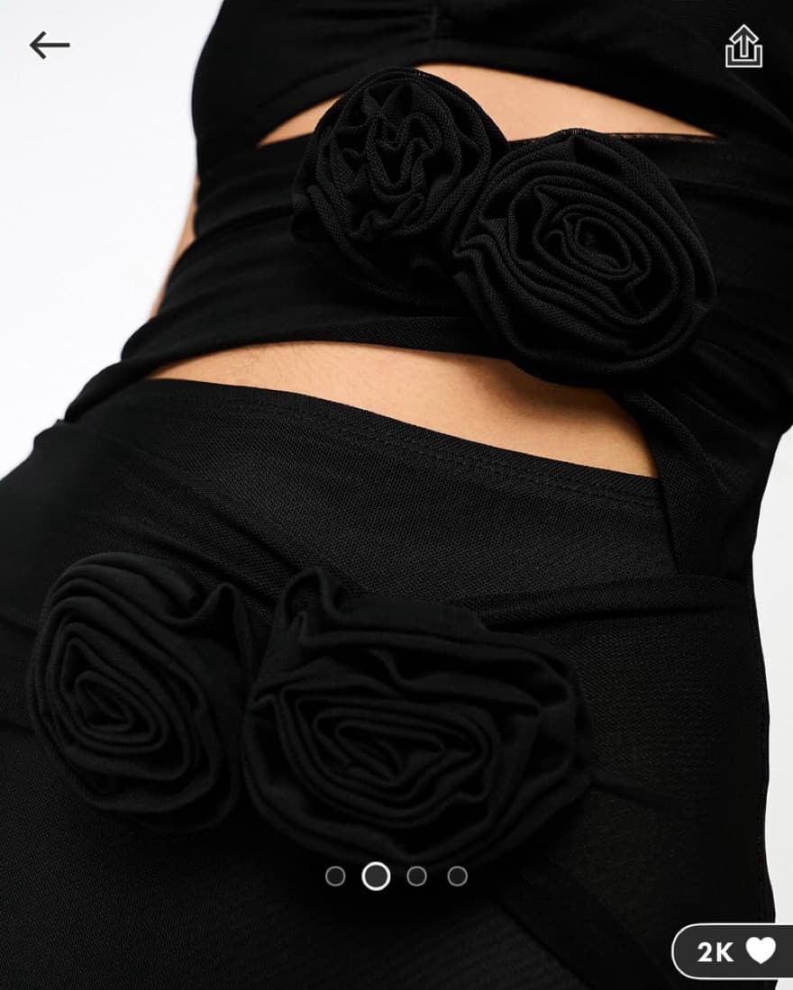 Cutout Bandage Dress With Roses - Image 3