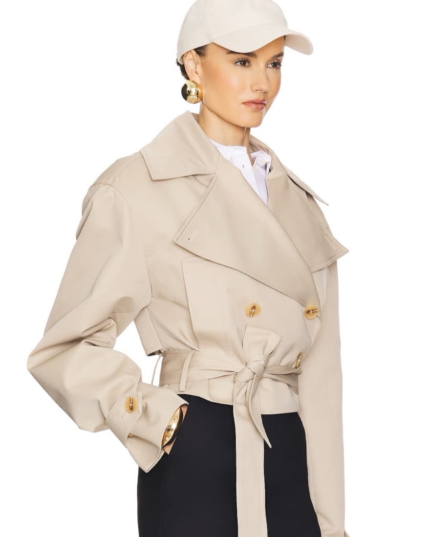 Helsa Oversized Cropped Trench Coat - Image 5