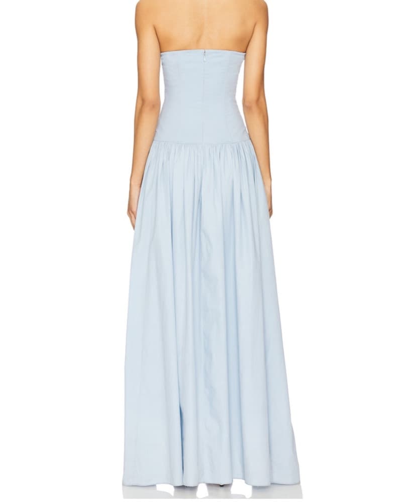Light Blue Strapless Maxi Dress - Image 3