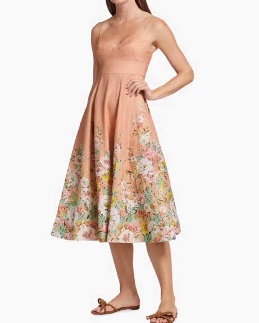 ZIMMERMAN Floral Midi Dress - Image 1